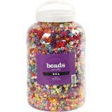 Kunststoffperlen, Größe 6-20 mm, Lochgröße 1,5-6 mm, 3000 g, 5700 ml/ 1 Eimer