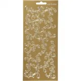 Sticker, Spiralen, Blatt 10x23 cm, Gold, 1 Bl.