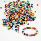 Pony-Perlen, D 6 mm, Lochgröße 3 mm, Sortierte Farben, 700 ml/ 1 Dose, 425 g