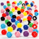 Pony-Perlen, D 6 mm, Lochgröße 3 mm, ca. 600 Stk, 75 g, 125 ml/ 1 Pck