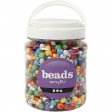 Pony-Perlen, D 6-10 mm, Lochgröße 3-5 mm, Sortierte Farben, 430 g, 700 ml/ 1 Dose
