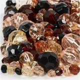 Facettenperlen, Größe 4-12 mm, Lochgröße 1-2,5 mm, ca. 860 Stk, Golden, 250 g/ 1 Pck