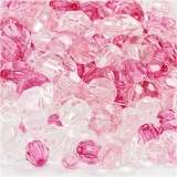 Facettenperlen, Größe 4-12 mm, Lochgröße 1-2,5 mm, Pink (081), 250 g/ 1 Pck