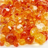 Facettenperlen, Größe 4-12 mm, Lochgröße 1-2,5 mm, Gelb (32227), 250 g/ 1 Pck