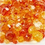 Facettenperlen, Größe 4-12 mm, Lochgröße 1-2,5 mm, ca. 860 Stk, Gelb (32227), 250 g/ 1 Pck