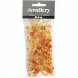 Facettenperlen, Größe 4-12 mm, Lochgröße 1-2,5 mm, Gelb, 45 g/ 1 Pck