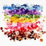 Facettenperlen, D 4-12 mm, Lochgröße 1-2,5 mm, Sortierte Farben, 7x250 g/ 1 Pck
