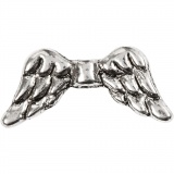 Flügel, B 20 mm, Lochgröße 1 mm, Antiksilber, 16 Stk/ 1 Pck