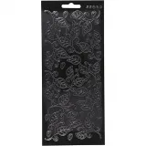 Sticker, Blätter, Blatt 10x23 cm, Schwarz, 1 Bl.