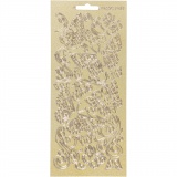 Sticker, Schmetterlinge, Blatt 10x23 cm, Gold, 1 Bl.