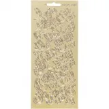 Sticker, Schmetterlinge, Blatt 10x23 cm, Gold, 1 Bl.