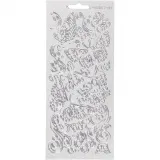 Sticker, Schmetterlinge, Blatt 10x23 cm, Silber, 1 Bl.