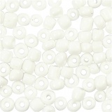 Rocailleperlen, D 3 mm, Größe 8/0, Lochgröße 0,6-1,0 mm, Weiß, 25 g/ 1 Pck