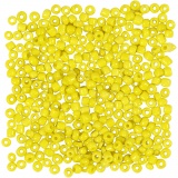 Rocailleperlen, D 3 mm, Größe 8/0, Lochgröße 0,6-1,0 mm, Gelb, 25 g/ 1 Pck