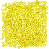 Rocailles-Perlen, D 3 mm, Größe 8/0, Lochgröße 0,6-1,0 mm, Gelb, 25 g/ 1 Pck