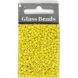 Rocailleperlen, D 3 mm, Größe 8/0, Lochgröße 0,6-1,0 mm, Gelb, 25 g/ 1 Pck