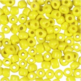 Rocailleperlen, D 3 mm, Größe 8/0, Lochgröße 0,6-1,0 mm, Gelb, 25 g/ 1 Pck