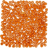 Rocailleperlen, D 3 mm, Größe 8/0 , Lochgröße 0,6-1,0 mm, Orange, 25 g/ 1 Pck