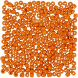 Rocailleperlen, D 3 mm, Größe 8/0, Lochgröße 0,6-1,0 mm, Orange, 25 g/ 1 Pck