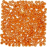Rocailles-Perlen, D 3 mm, Größe 8/0, Lochgröße 0,6-1,0 mm, Orange, 25 g/ 1 Pck