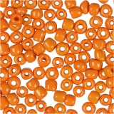 Rocailleperlen, D 3 mm, Größe 8/0, Lochgröße 0,6-1,0 mm, Orange, 25 g/ 1 Pck