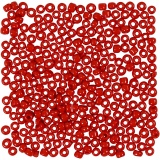 Rocailleperlen, D 3 mm, Größe 8/0, Lochgröße 0,6-1,0 mm, Dunkelrot, 25 g/ 1 Pck