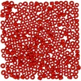 Rocailles-Perlen, D 3 mm, Größe 8/0, Lochgröße 0,6-1,0 mm, Dunkelrot, 25 g/ 1 Pck
