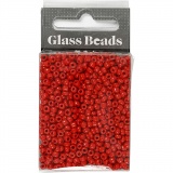 Rocailleperlen, D 3 mm, Größe 8/0, Lochgröße 0,6-1,0 mm, Dunkelrot, 25 g/ 1 Pck