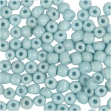 Rocailleperlen, D 3 mm, Größe 8/0, Lochgröße 0,6-1,0 mm, Türkis, 25 g/ 1 Pck