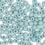 Rocailleperlen, D 3 mm, Größe 8/0 , Lochgröße 0,6-1,0 mm, Türkis, 25 g/ 1 Pck