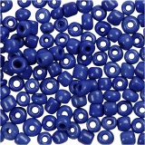 Rocailleperlen, D 3 mm, Größe 8/0 , Lochgröße 0,6-1,0 mm, Blau, 25 g/ 1 Pck