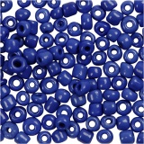 Rocailleperlen, D 3 mm, Größe 8/0, Lochgröße 0,6-1,0 mm, Blau, 25 g/ 1 Pck