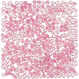 Rocailleperlen, D 3 mm, Größe 8/0, Lochgröße 0,6-1,0 mm, Kristall mit farbein, 25 g/ 1 Pck
