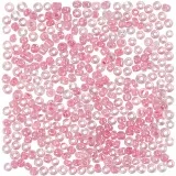 Rocailles-Perlen, D 3 mm, Größe 8/0, Lochgröße 0,6-1,0 mm, Kristall mit farbein, 25 g/ 1 Pck