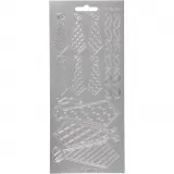 Sticker, Krawatten, Blatt 10x23 cm, Silber, 1 Bl.