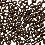 Rocailleperlen, D 3 mm, Größe 8/0, Lochgröße 0,6-1,0 mm, Bronze, 25 g/ 1 Pck