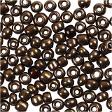 Rocailleperlen, D 3 mm, Größe 8/0 , Lochgröße 0,6-1,0 mm, Bronze, 25 g/ 1 Pck