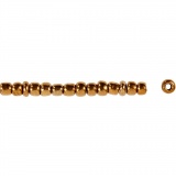 Rocailleperlen, D 3 mm, Größe 8/0 , Lochgröße 0,6-1,0 mm, Bronze, 25 g/ 1 Pck