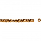 Rocailleperlen, D 3 mm, Größe 8/0, Lochgröße 0,6-1,0 mm, Bronze, 25 g/ 1 Pck