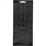 Sticker, Krawatten, Blatt 10x23 cm, Schwarz, 1 Bl.