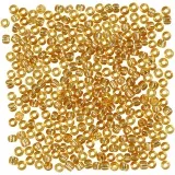 Rocailles-Perlen, D 3 mm, Größe 8/0, Lochgröße 0,6-1,0 mm, Gold, 25 g/ 1 Pck