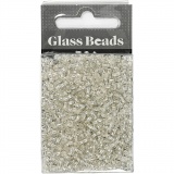 Rocailleperlen, D 3 mm, Größe 8/0, Lochgröße 0,6-1,0 mm, Silber, 25 g/ 1 Pck