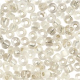 Rocailleperlen, D 3 mm, Größe 8/0, Lochgröße 0,6-1,0 mm, Silber, 25 g/ 1 Pck