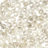 Rocailleperlen, D 3 mm, Größe 8/0 , Lochgröße 0,6-1,0 mm, Silber, 25 g/ 1 Pck