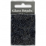 Rocailleperlen, D 3 mm, Größe 8/0, Lochgröße 0,6-1,0 mm, Schwarz metallic, 25 g/ 1 Pck