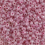 Rocailleperlen, D 3 mm, Größe 8/0, Lochgröße 0,6-1,0 mm, Pink, 25 g/ 1 Pck