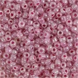 Rocailles-Perlen, D 3 mm, Größe 8/0, Lochgröße 0,6-1,0 mm, Pink, 25 g/ 1 Pck