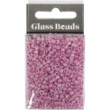 Rocailleperlen, D 3 mm, Größe 8/0, Lochgröße 0,6-1,0 mm, Pink, 25 g/ 1 Pck