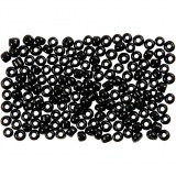 Rocailleperlen, D 3 mm, Größe 8/0, Lochgröße 0,6-1,0 mm, Schwarz, 500 g/ 1 Pck