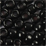Rocailleperlen, D 3 mm, Größe 8/0, Lochgröße 0,6-1,0 mm, Schwarz, 500 g/ 1 Pck